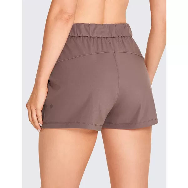 CRZ YOGA Stretch Shorts for Women Casual Work  Athletic Shorts with Pockets Travel Workout Hiking Golf Running ShortsRegular Fit Antique Bark25