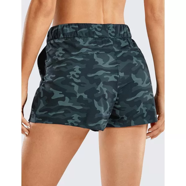 CRZ YOGA Stretch Shorts for Women Casual Work  Athletic Shorts with Pockets Travel Workout Hiking Golf Running ShortsRegular Fit Camo Multi 425