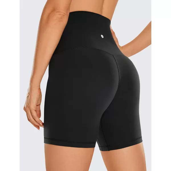 CRZ YOGA Super High Waisted Butterluxe Womens Biker Shorts 6  8  Buttery Soft Workout Yoga Shorts Over Belly6 inches Black