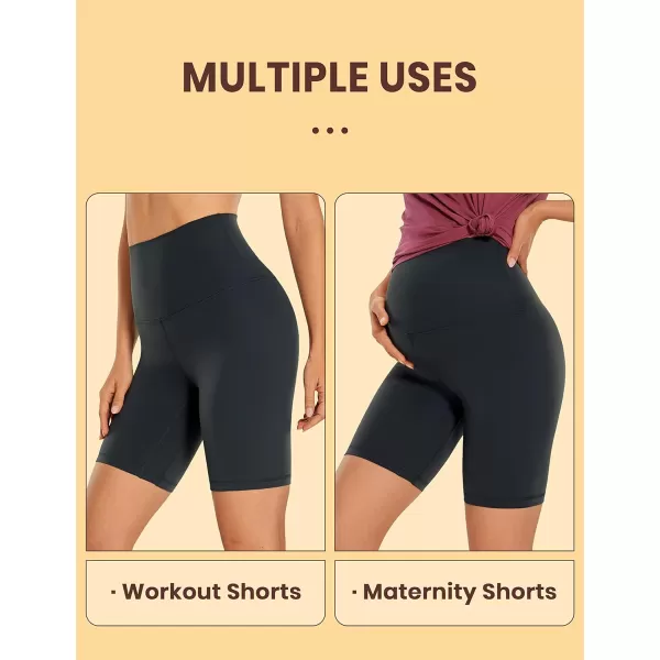 CRZ YOGA Super High Waisted Butterluxe Womens Biker Shorts 6  8  Buttery Soft Workout Yoga Shorts Over Belly6 inches Melanite