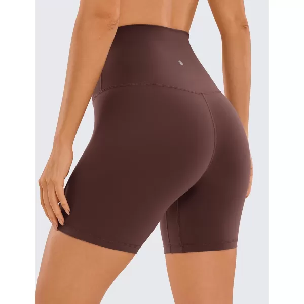 CRZ YOGA Super High Waisted Butterluxe Womens Biker Shorts 6  8  Buttery Soft Workout Yoga Shorts Over Belly6 inches Taupe