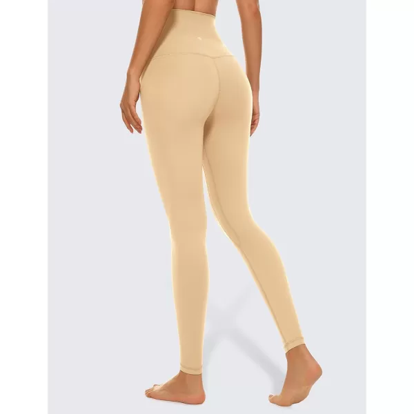 CRZ YOGA Super High Waisted Butterluxe Workout Leggings 25 28  Over Belly Buttery Soft Full Length Yoga Pants for Women28 inches Tan Milkshake