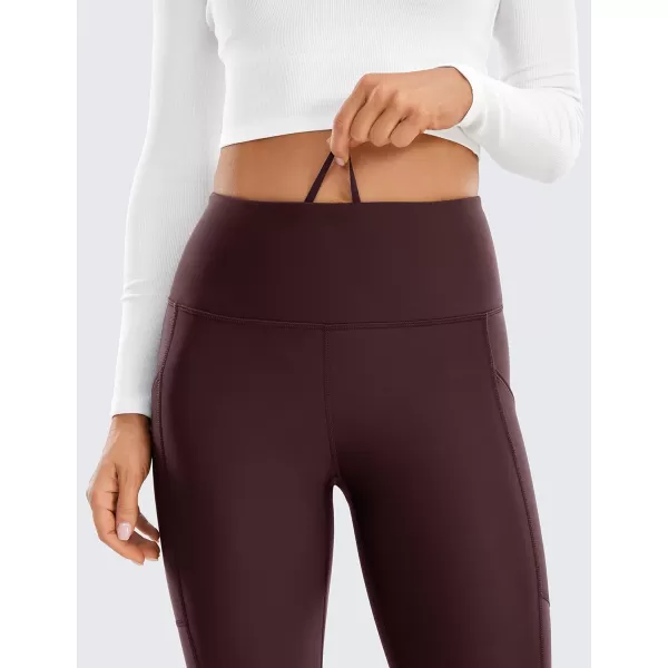 CRZ YOGA Thermal Fleece Lined Leggings Women 25  High Waisted Winter Workout Hiking Pants with Pockets Warm Running TightsArctic Plum