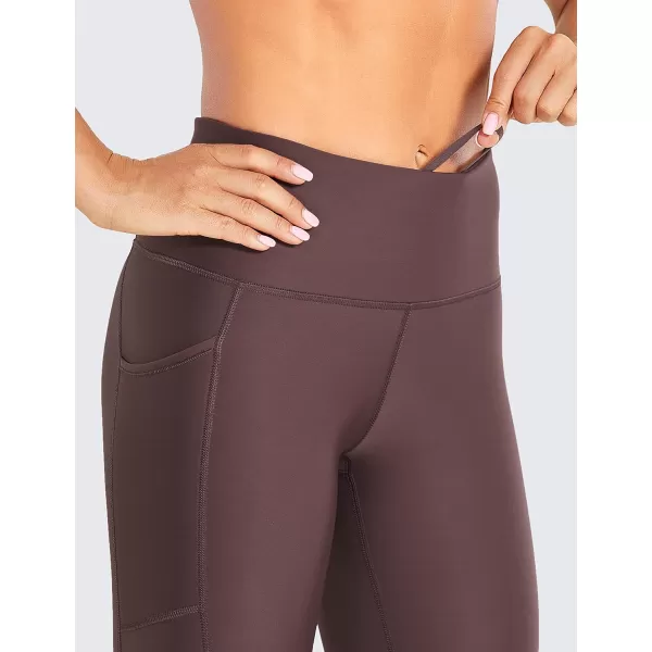 CRZ YOGA Thermal Fleece Lined Leggings Women 25  High Waisted Winter Workout Hiking Pants with Pockets Warm Running TightsPurple Taupe