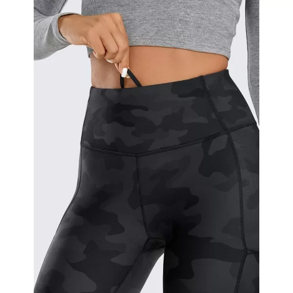 CRZ YOGA Thermal Fleece Lined Leggings Women 28  Winter Warm High Waisted Hiking Pants with Pockets Workout Running TightsDark Grey Camouflage