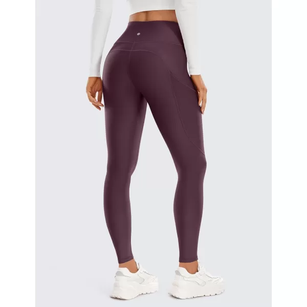 CRZ YOGA Thermal Fleece Lined Leggings Women 28  Winter Warm High Waisted Hiking Pants with Pockets Workout Running TightsDeep Purple