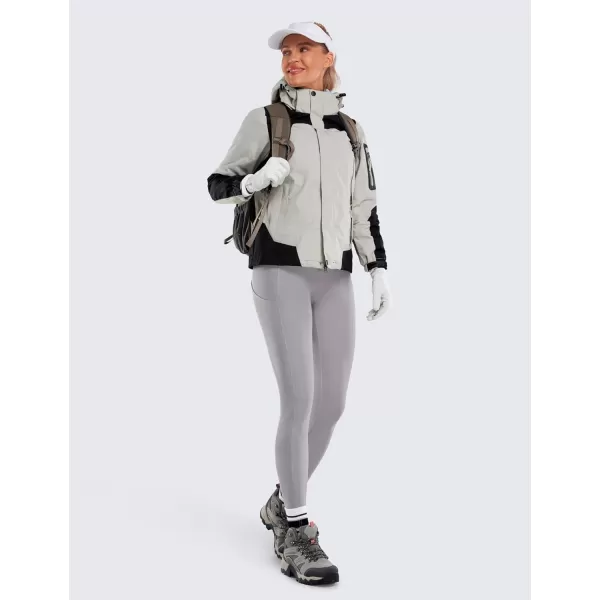 CRZ YOGA Thermal Fleece Lined Leggings Women 28  Winter Warm High Waisted Hiking Pants with Pockets Workout Running TightsGull Gray