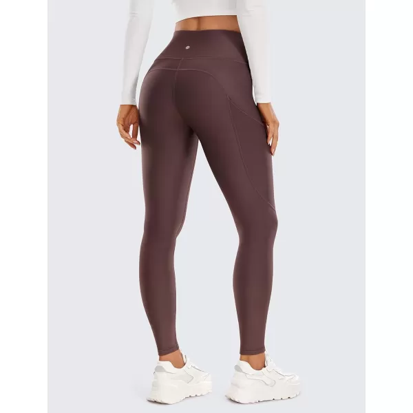 CRZ YOGA Thermal Fleece Lined Leggings Women 28  Winter Warm High Waisted Hiking Pants with Pockets Workout Running TightsPurple Taupe