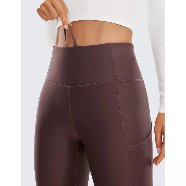 CRZ YOGA Thermal Fleece Lined Leggings Women 28  Winter Warm High Waisted Hiking Pants with Pockets Workout Running TightsPurple Taupe