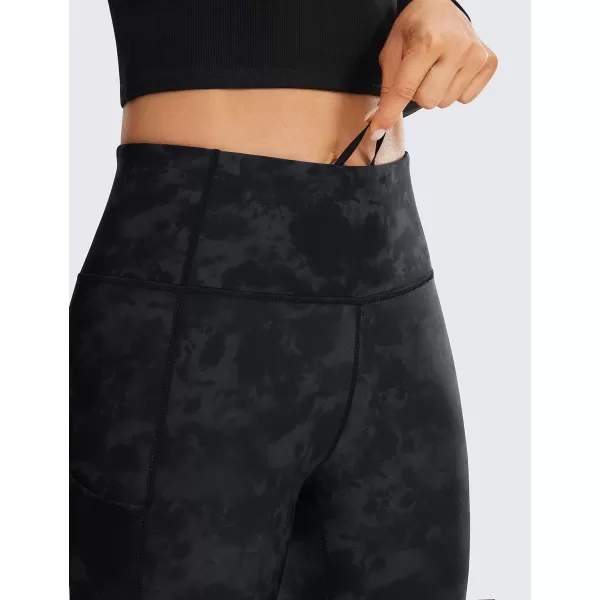 CRZ YOGA Thermal Fleece Lined Leggings Women 28  Winter Warm High Waisted Hiking Pants with Pockets Workout Running TightsTie Dye Smoke Ink