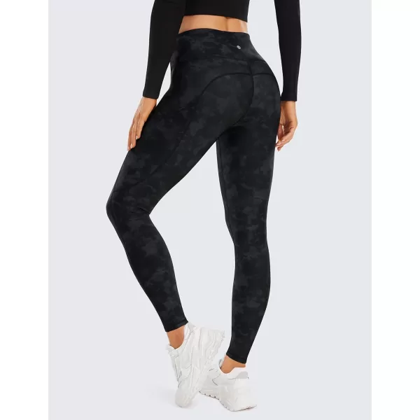 CRZ YOGA Thermal Fleece Lined Leggings Women 28  Winter Warm High Waisted Hiking Pants with Pockets Workout Running TightsTie Dye Smoke Ink