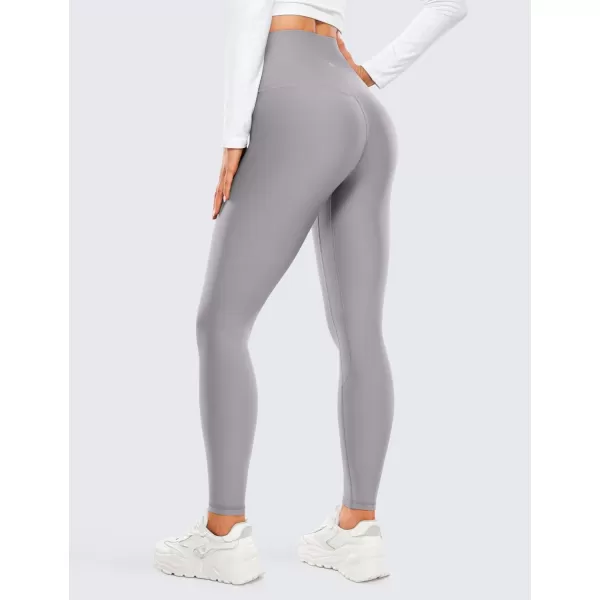 CRZ YOGA Thermal Fleece Lined Leggings Women 28  Winter Warm Workout Hiking Pants High Waisted Yoga Tights Full LengthGull Gray