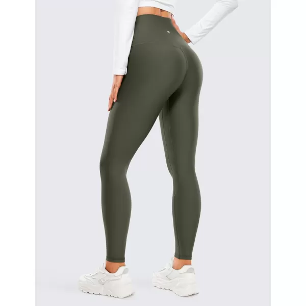 CRZ YOGA Thermal Fleece Lined Leggings Women 28  Winter Warm Workout Hiking Pants High Waisted Yoga Tights Full LengthOlive Green