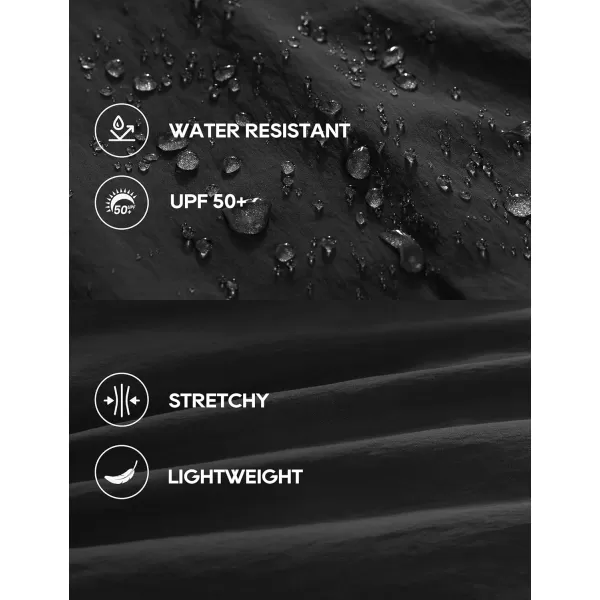 CRZ YOGA UPF 50 Hiking Cargo Pants Women Water Resistant Lightweight Pants Outdoor Athletic Joggers with 4 Zipper PocketsBlack