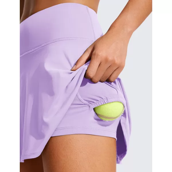 CRZ YOGA UPF 50 Tennis Skirts for Women High Waisted Flowy Pleated Golf Athletic Workout Sports Skirt with PocketsElfin Purple