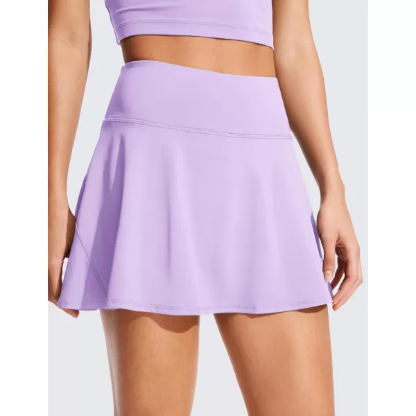 CRZ YOGA UPF 50 Tennis Skirts for Women High Waisted Flowy Pleated Golf Athletic Workout Sports Skirt with PocketsElfin Purple