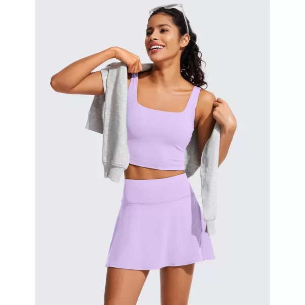 CRZ YOGA UPF 50 Tennis Skirts for Women High Waisted Flowy Pleated Golf Athletic Workout Sports Skirt with PocketsElfin Purple