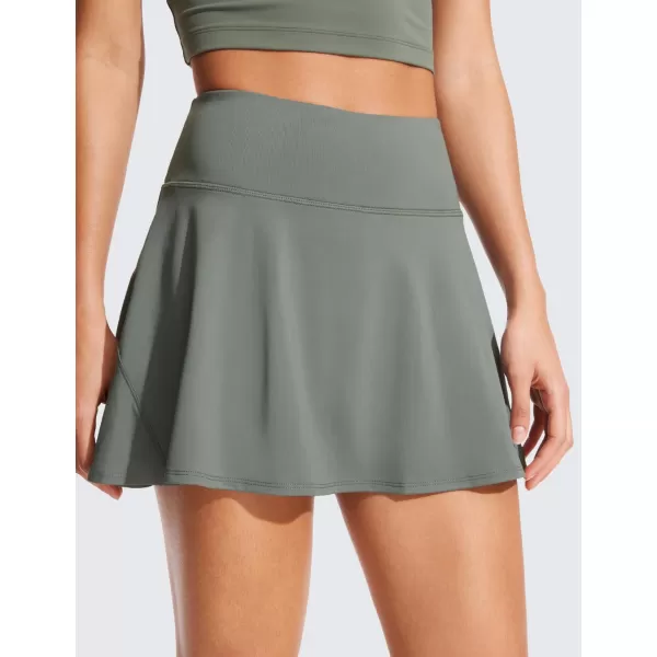 CRZ YOGA UPF 50 Tennis Skirts for Women High Waisted Flowy Pleated Golf Athletic Workout Sports Skirt with PocketsGrey Sage