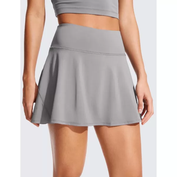 CRZ YOGA UPF 50 Tennis Skirts for Women High Waisted Flowy Pleated Golf Athletic Workout Sports Skirt with PocketsGull Gray