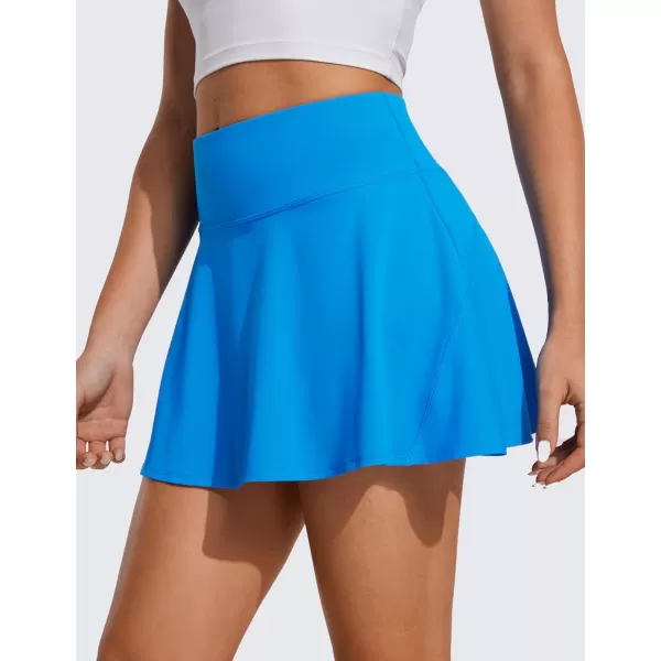 CRZ YOGA UPF 50 Tennis Skirts for Women High Waisted Flowy Pleated Golf Athletic Workout Sports Skirt with PocketsMadagascar Blue