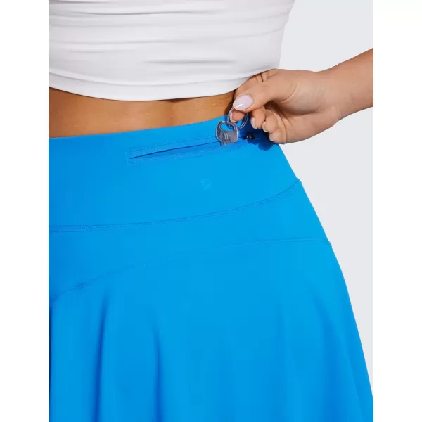 CRZ YOGA UPF 50 Tennis Skirts for Women High Waisted Flowy Pleated Golf Athletic Workout Sports Skirt with PocketsMadagascar Blue