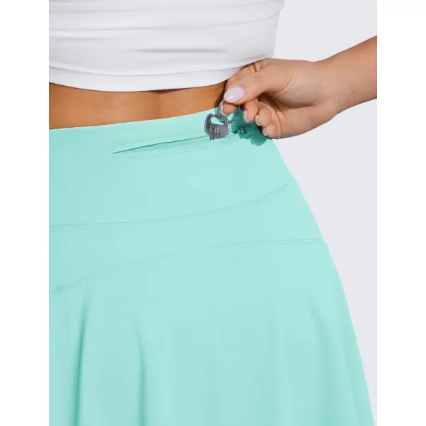 CRZ YOGA UPF 50 Tennis Skirts for Women High Waisted Flowy Pleated Golf Athletic Workout Sports Skirt with PocketsTropical Mint Green