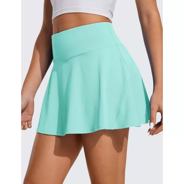 CRZ YOGA UPF 50 Tennis Skirts for Women High Waisted Flowy Pleated Golf Athletic Workout Sports Skirt with PocketsTropical Mint Green