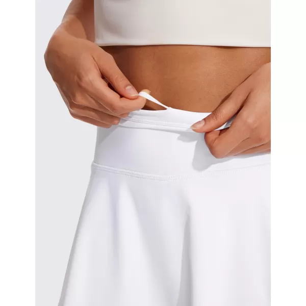 CRZ YOGA UPF 50 Tennis Skirts for Women High Waisted Flowy Pleated Golf Athletic Workout Sports Skirt with PocketsWhite