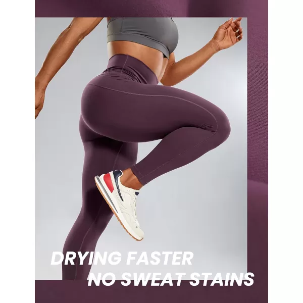 CRZ YOGA UltiDry Workout Leggings for Women 25  High Waisted Yoga Pants 78 Athletic Running Fitness Gym TightsArctic Plum