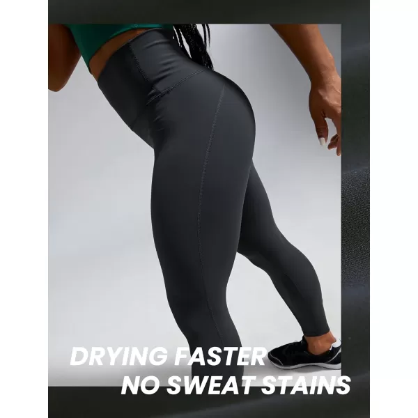 CRZ YOGA UltiDry Workout Leggings for Women 25  High Waisted Yoga Pants 78 Athletic Running Fitness Gym TightsMelanite