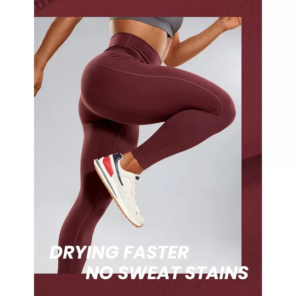 CRZ YOGA UltiDry Workout Leggings for Women 25  High Waisted Yoga Pants 78 Athletic Running Fitness Gym TightsNoctilucence Red