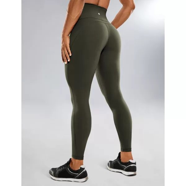 CRZ YOGA UltiDry Workout Leggings for Women 25  High Waisted Yoga Pants 78 Athletic Running Fitness Gym TightsOlive Green