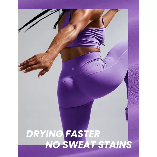 CRZ YOGA UltiDry Workout Leggings for Women 25  High Waisted Yoga Pants 78 Athletic Running Fitness Gym TightsRoyal Lilac