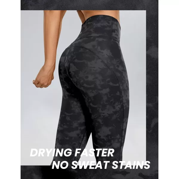 CRZ YOGA UltiDry Workout Leggings for Women 25  High Waisted Yoga Pants 78 Athletic Running Fitness Gym TightsTie Dye Smoke Ink