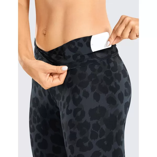 CRZ YOGA Women Naked Feeling Yoga Pants 25 Inches  78 High Waisted Workout LeggingsCharcoal Snow Leopard