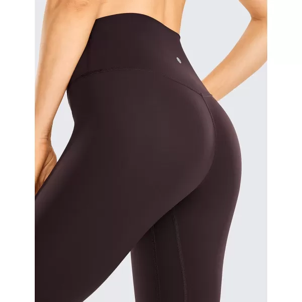 CRZ YOGA Women Naked Feeling Yoga Pants 25 Inches  78 High Waisted Workout LeggingsChestnut Purple