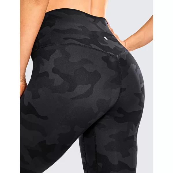 CRZ YOGA Women Naked Feeling Yoga Pants 25 Inches  78 High Waisted Workout LeggingsDark Grey Camouflage