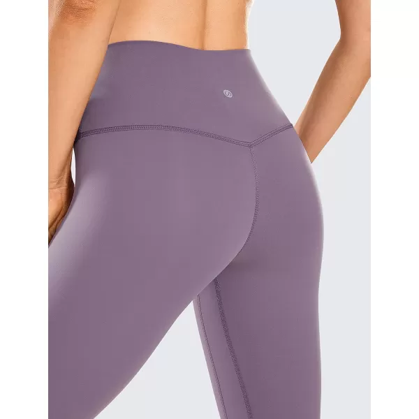 CRZ YOGA Women Naked Feeling Yoga Pants 25 Inches  78 High Waisted Workout LeggingsMatt Purple