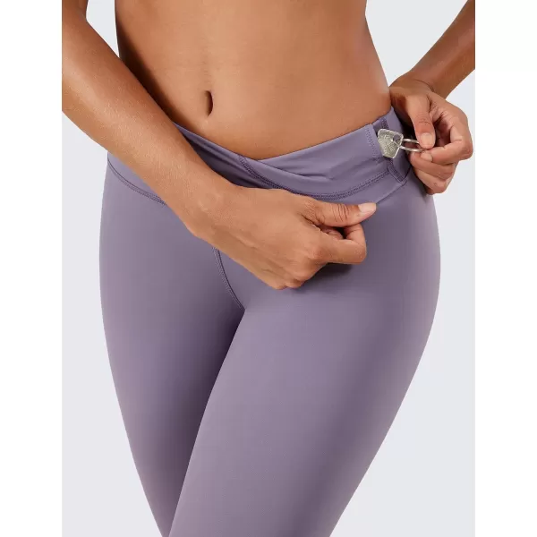 CRZ YOGA Women Naked Feeling Yoga Pants 25 Inches  78 High Waisted Workout LeggingsMist Grey