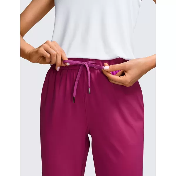 CRZ YOGA Womens 4Way Stretch Ankle Golf Pants  78 Dress Work Pants Pockets Athletic Travel Casual Lounge WorkoutMagenta Purple