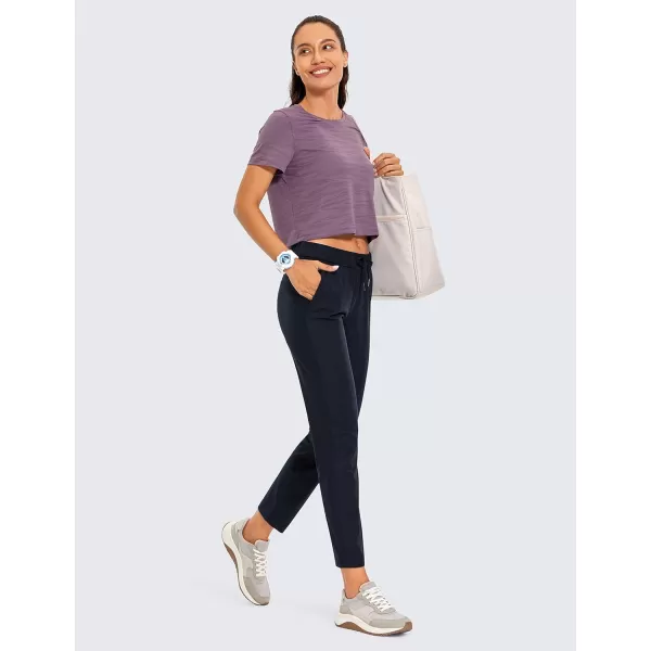 CRZ YOGA Womens 4Way Stretch Ankle Golf Pants  78 Dress Work Pants Pockets Athletic Travel Casual Lounge WorkoutNavy