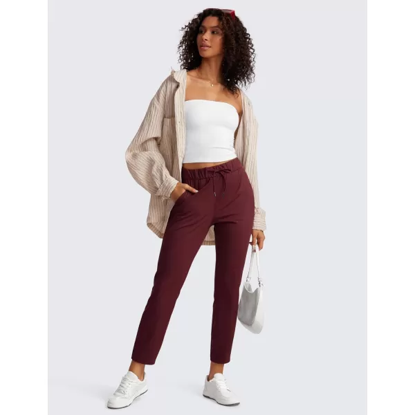 CRZ YOGA Womens 4Way Stretch Ankle Golf Pants  78 Dress Work Pants Pockets Athletic Travel Casual Lounge WorkoutNoctilucence Red
