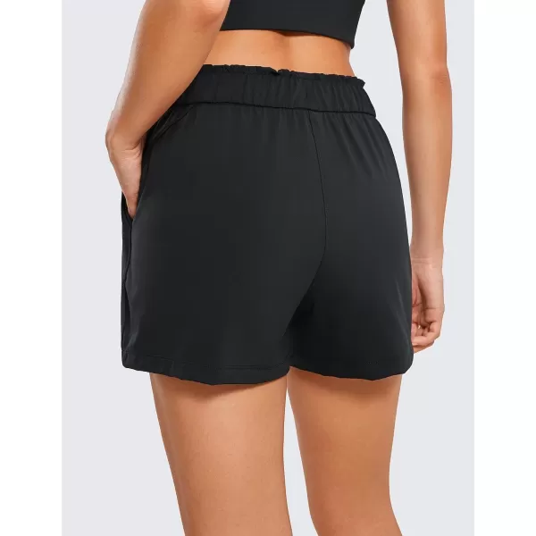 CRZ YOGA Womens 4Way Stretch Athletic Shorts High Waisted  Comfy Work Casual Shorts with Pockets Workout Golf HikingBlack