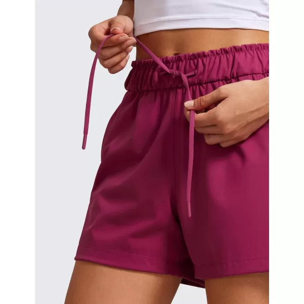 CRZ YOGA Womens 4Way Stretch Athletic Shorts High Waisted  Comfy Work Casual Shorts with Pockets Workout Golf HikingMagenta Purple