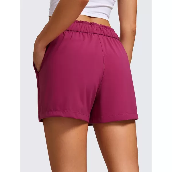 CRZ YOGA Womens 4Way Stretch Athletic Shorts High Waisted  Comfy Work Casual Shorts with Pockets Workout Golf HikingMagenta Purple