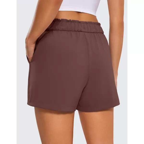 CRZ YOGA Womens 4Way Stretch Athletic Shorts High Waisted  Comfy Work Casual Shorts with Pockets Workout Golf HikingTaupe