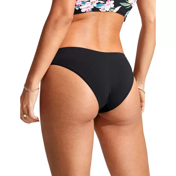 CRZ YOGA Womens Bikini Bottom Low Waisted Cheeky Bathing Swimsuit Bottoms Swim BriefsBlack