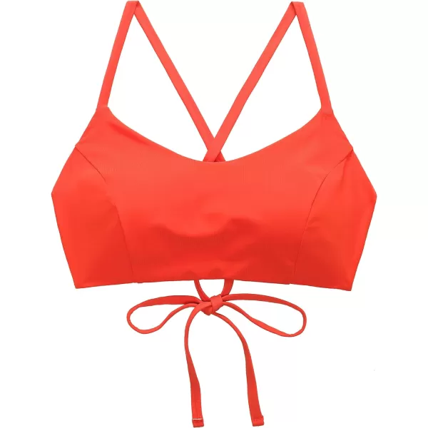 CRZ YOGA Womens Bikini Top Lace Up Swimsuits Crisscross Bathing Suit Swim Sports Bra PaddedPoppy