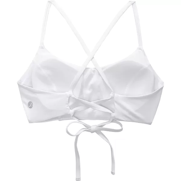 CRZ YOGA Womens Bikini Top Lace Up Swimsuits Crisscross Bathing Suit Swim Sports Bra PaddedWhite