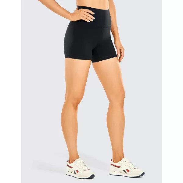 CRZ YOGA Womens Brushed Naked Feeling Biker Shorts 4  6  8  High Waist Matte Workout Gym Running Spandex Shorts4 inches Black